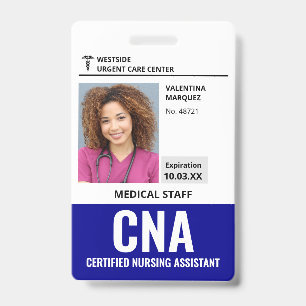 Certified Nursing Assistant CNA ID Photo Badge