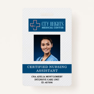 Certified Nursing Assistant CNA Name Photo ID Logo Badge