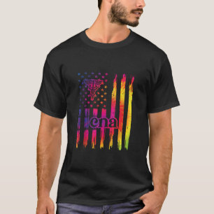 Certified Nursing Assistant CNA Nurse Tie Dye Flag T-Shirt