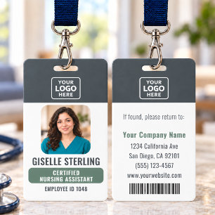 Certified Nursing Assistant Photo Logo Bar Code Badge