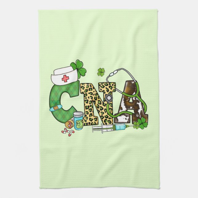 Certified Nursing Assistant St. Patrick's Kitchen Towel (Vertical)