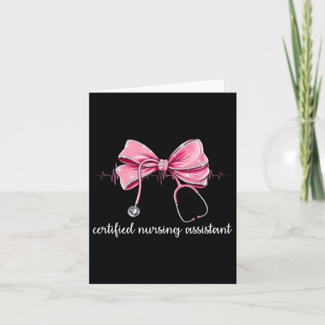 Certified Nursing Istant Cna Stethoscope Coquette  Card (Front)