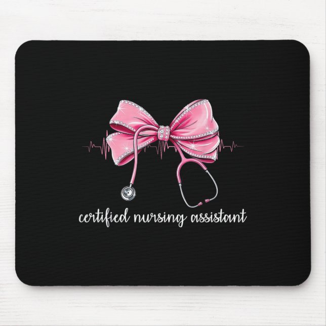 Certified Nursing Istant Cna Stethoscope Coquette  Mouse Pad (Front)