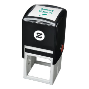 Certified Organic with Green Leaf Self-inking Stamp