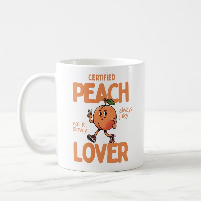 Certified Peach Lover Funny Fruit Mug Gift (Gauche)