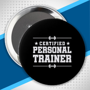 Certified Personal Trainer Fitness Coach Gym Train 4 Inch Round Button