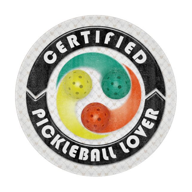 Certified Pickleball Lover 1 Glass Cutting Boards (Front)