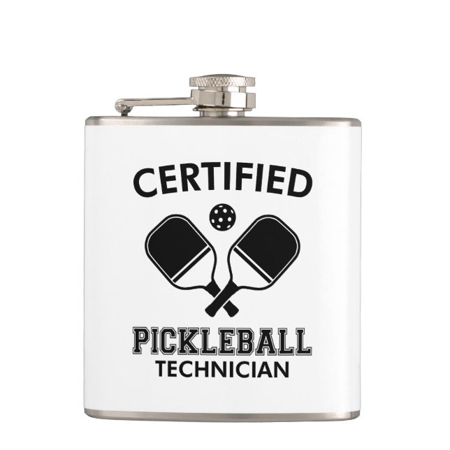 Certified Pickleball Technician Hip Flask (Front)