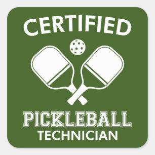 Certified Pickleball Technician Square Sticker
