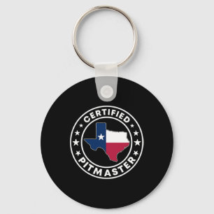 Certified Pitmaster Texan Bbq Grilling Texas Byrbe Keychain