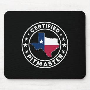 Certified Pitmaster Texan Bbq Grilling Texas Byrbe Mouse Pad