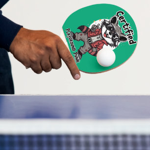 Certified Playground Punk Cool Raccoon Sunglasses Ping Pong Paddle