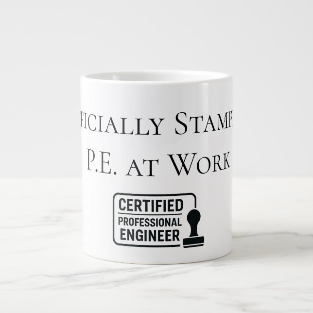 Certified Professional Engineer Congratulatory Large Coffee Mug (Front)