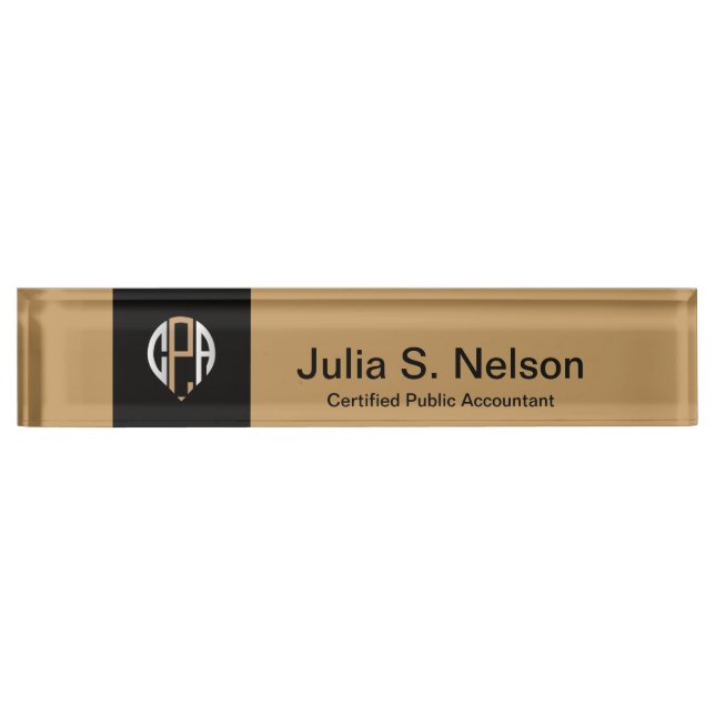 Certified Public Accountant Acrylic Name Plate (Front)