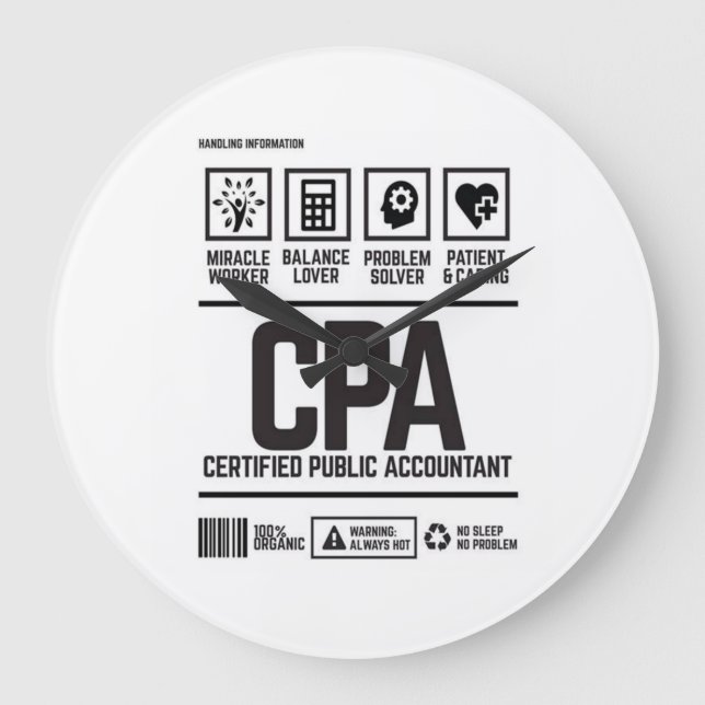 certified public accountant-CPA Large Clock (Front)