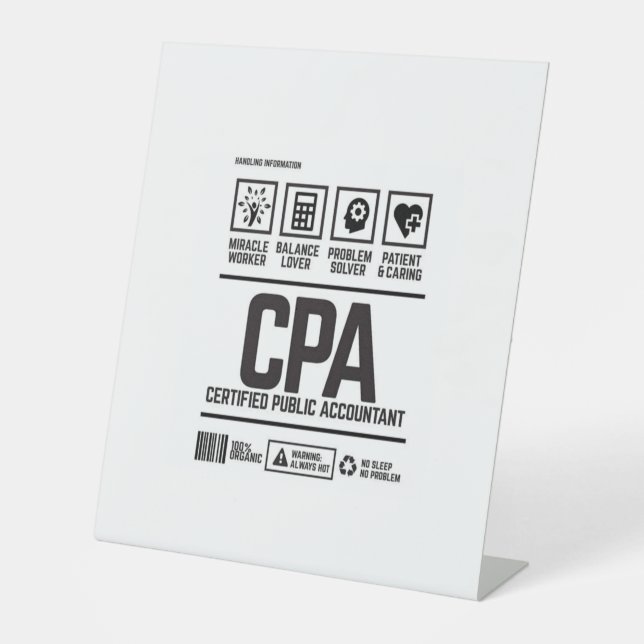 certified public accountant-CPA Pedestal Sign (Front)