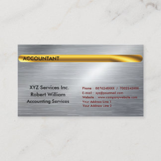 Certified Public Accountant  Gold Silver BG CPA Business Card