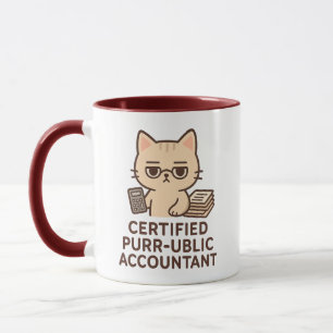 Certified Purr-ublic Accountant Cute Kawaii Cat Mug