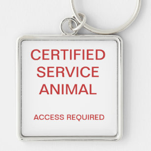 Certified Service Animal Dog Tag Keychain