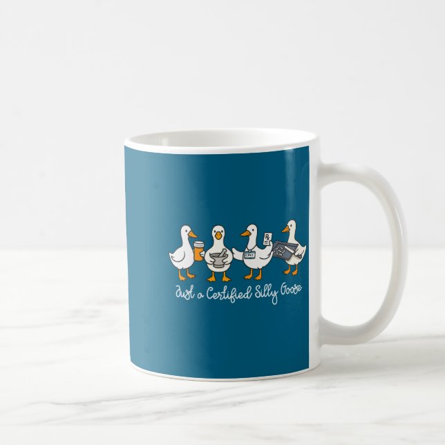 Certified Silly Goose Cpht Pharmacy Illustration Coffee Mug (Right)