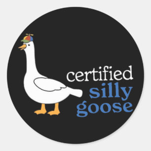 Certified Silly Goose With Adorable Propeller Hat Classic Round Sticker