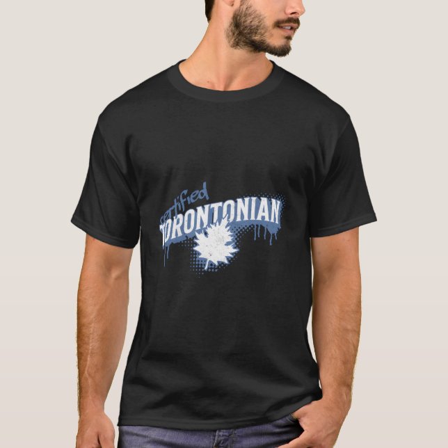 Certified Torontonian - Detailed Maple Leaf Design T-Shirt (Front)