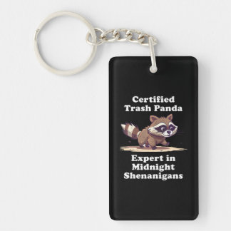 Certified Trash Panda Funny Cute Kawaii Raccoon Keychain