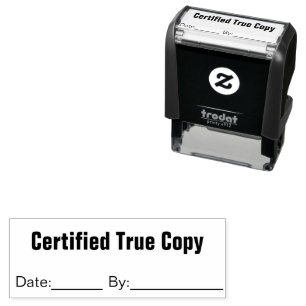 Certified True Copy Date By Business Text Template Self-inking Stamp