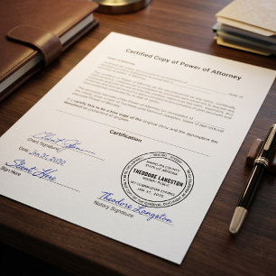Certified true copy notary public law round black self-inking stamp