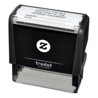 Certified True Copy of Original Document Sign Date Self-inking Stamp