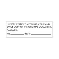 Certified True Copy Original Document 