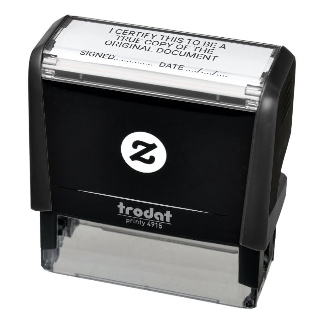 Certified True Copy Original Document Signed Dated Self-inking Stamp (Product)