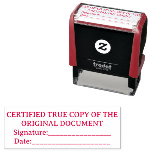 Certified True Copy Signature & Date Self-inking Stamp