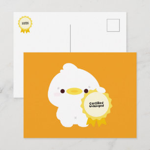 Certified Unhinged Duck Holiday Postcard