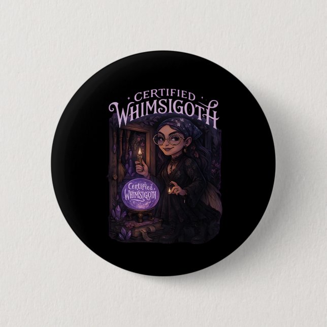 Certified Whimsigoth Witch Broom Closet Classic 2 Inch Round Button (Front)