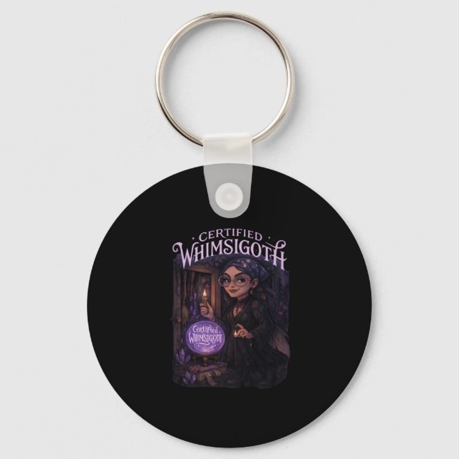 Certified Whimsigoth Witch Broom Closet Classic Keychain (Front)