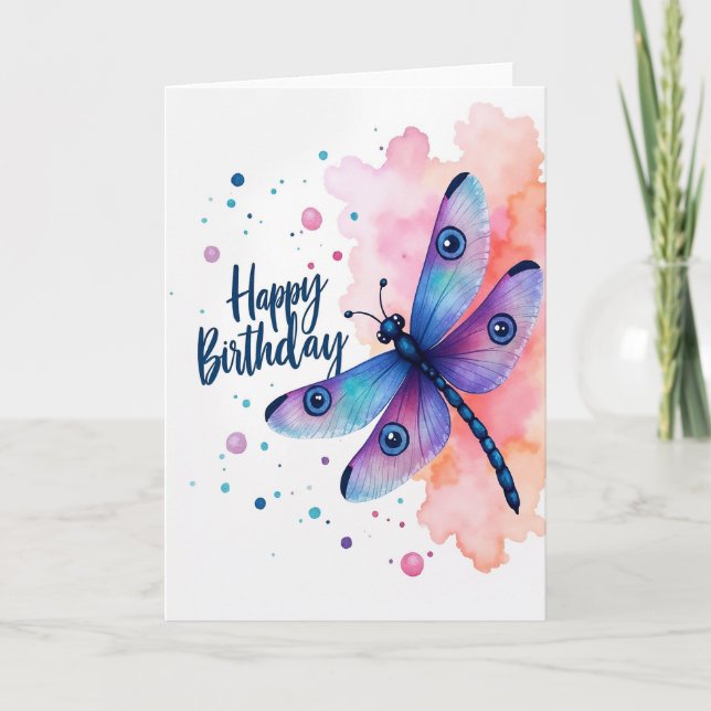 Cerulean Aqua Birthday Card (Front)