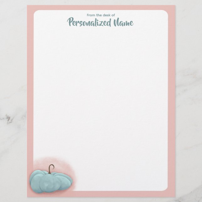 Cerulean Autumn - Unlined  Letterhead (Front)