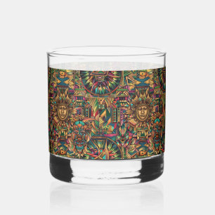 Cerulean "Aztec Dream" 12oz Printed Rocks Glass