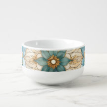 Cerulean Bloom Tapestry Soup Bowl