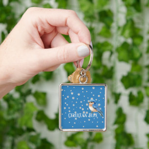 Cerulean Blue Bird Keychain