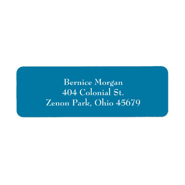 Cerulean Blue Simple Plain Return Address Labels (Front)