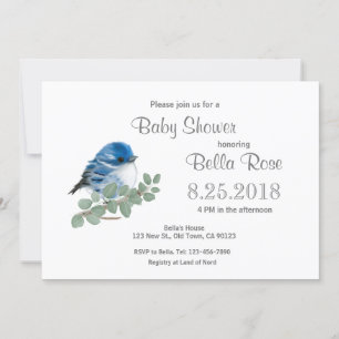 Cerulean Blue Warbler Bird Baby Shower Cards
