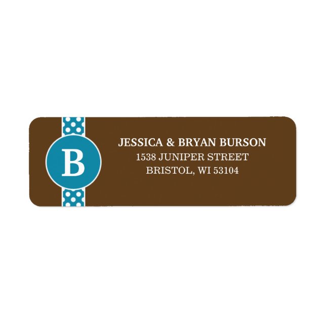 Cerulean Dainty Dots Personnalisé Famille Monogram (Devant)