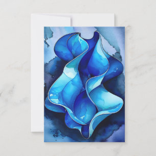 Cerulean Flow Abstract  Thank You Card