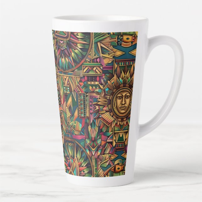 Cerulean "Vibrant Historical Emblem" Latte Mug (Right)