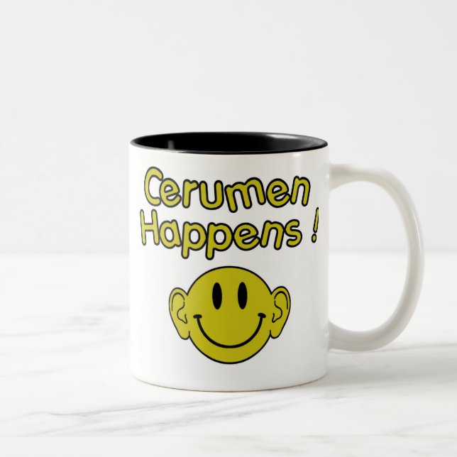 cerumen happens Two-Tone coffee mug (Right)
