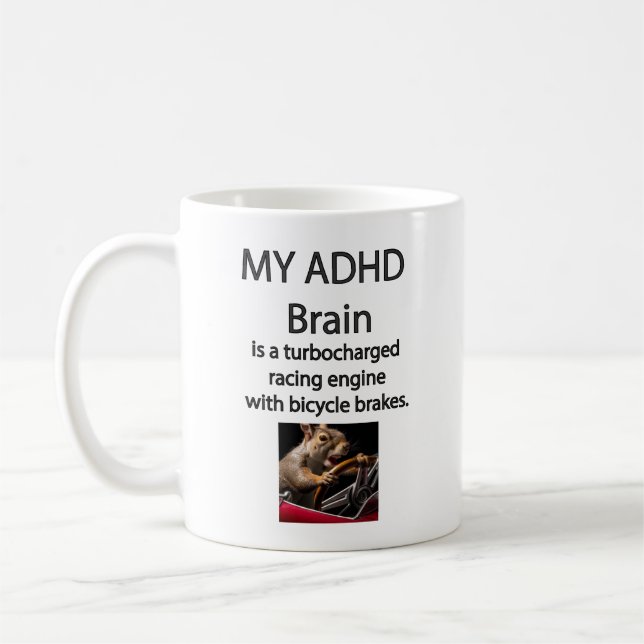 Cerveau à turbocharge ADHD avec frein à vélo Mug (Gauche)