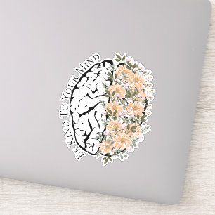 Cerveau Avec Fleurs Soit Lié À Votre Sticker D'Esp
