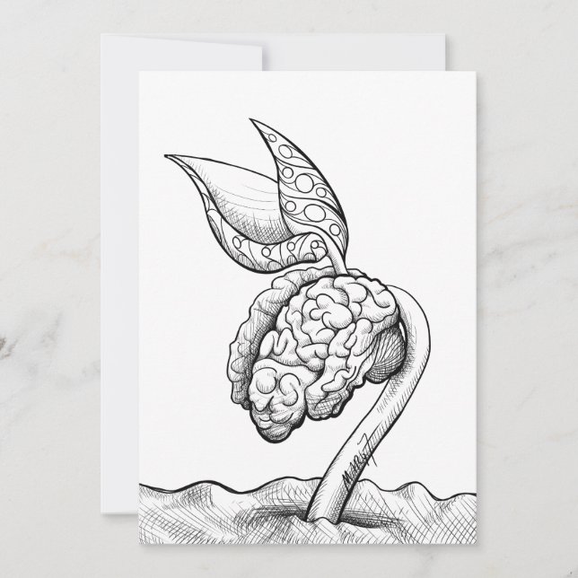 'Cerveau' - Impression carte 5x7 (Devant)